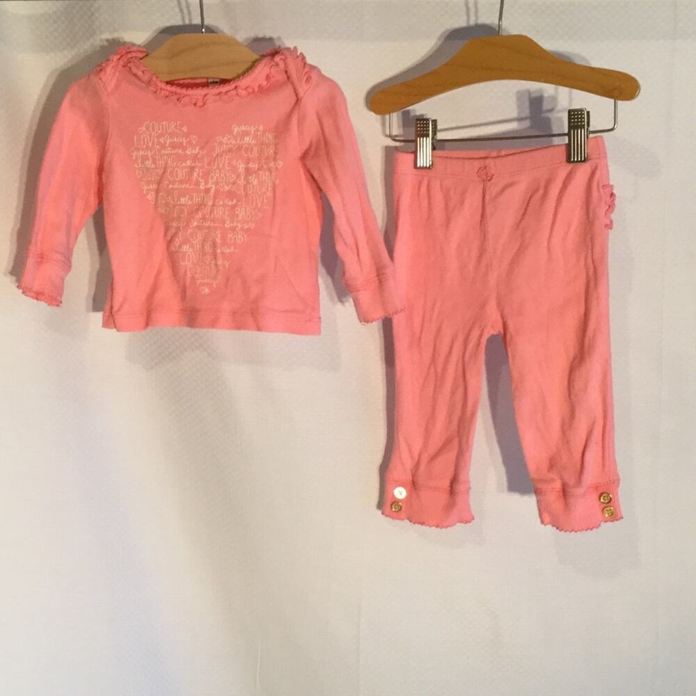 Baby pink heart juicy couture 6-9 worn Once